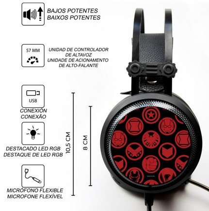 AURICULARES GAMING ERT GROUP AVENGERS MARVEL MODELO 3 - DSP0000012522 - Imagen 3