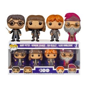 FUNKO POP HARRY POTTER PACK 4 FIGURAS HARRY HERMIONE DUMBLEDORE RON - MGS0000019415
