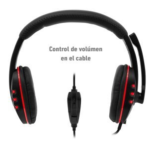 Phoenix - Auriculares Gaming con microfono para PC, Smartphones, Tablets, PS4, Xbox, con Leds y Controlador de Volumen, funcion Mute en Cable - Imagen 2