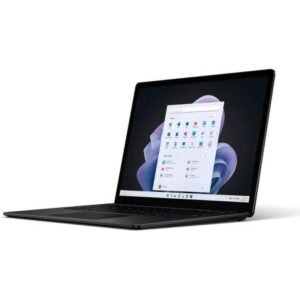 Portátil Reacondicionado MICROSOFT Surface Laptop 5 1950
 13.5" / i5-12th / 16gb / 256 gb Ssd 
/ Win 10 Pro / Teclado kit de pegatinas de conversión / Negra 
/ Grado A- Fuga de luz y bollos en el cover